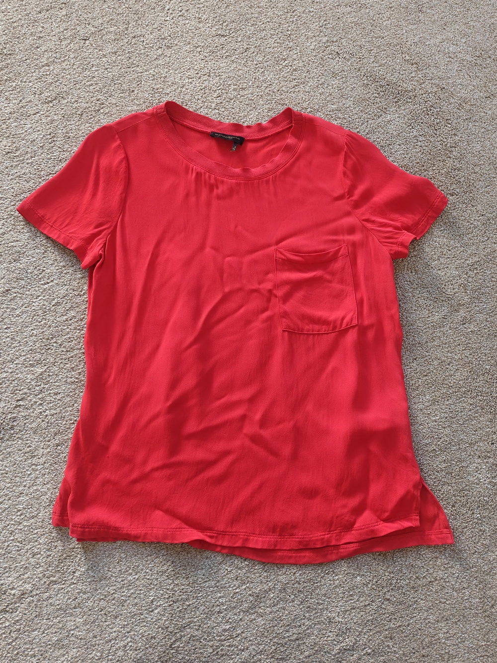 Donna Karan Bright Red Short-Sleeve Pocket Tee
